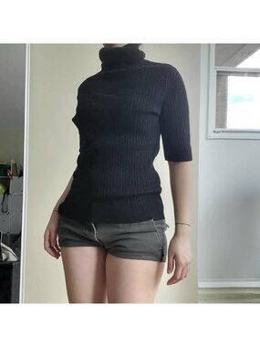 Esprit Cable Knit Emblem Turtle Neck 3/4 Sleeve Knit